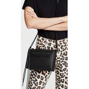 Rebecca Minkoff Avery crossbody bag clutch black on black See Photos